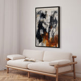 Håndlavet maleri med ramme - Abstract Figures Connection - HUGO - Mixed media