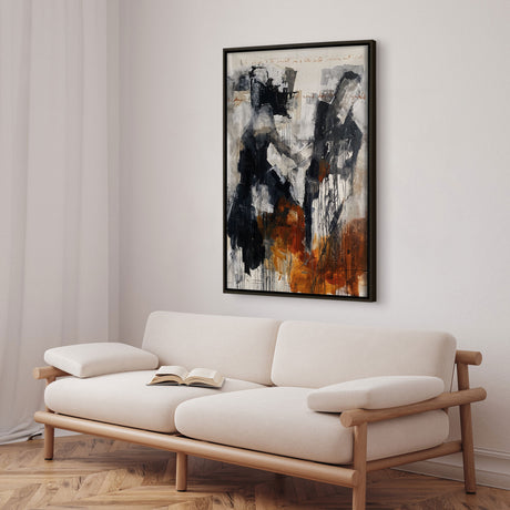 Håndlavet maleri med ramme - Abstract Figures Connection - HUGO - Mixed media