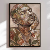 Lærredstryk - Floral Male Face - Julian Cross