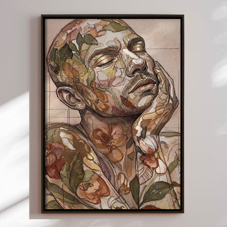 Lærredstryk - Floral Male Face - Julian Cross