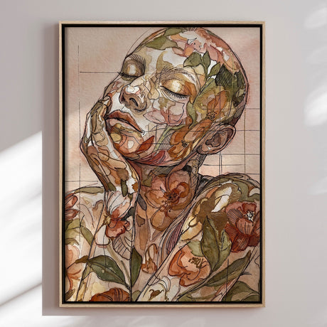 Lærredstryk - Floral Female Face - Julian Cross