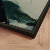 Håndlavet maleri med ramme - Soft Green Abstract Landscape - Arohika Verma - Mixed media
