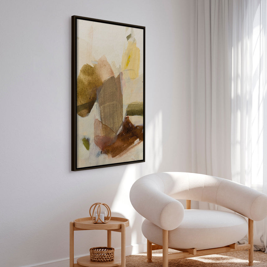 Håndlavet maleri med ramme - Earthy Layers - Arohika Verma - Mixed media