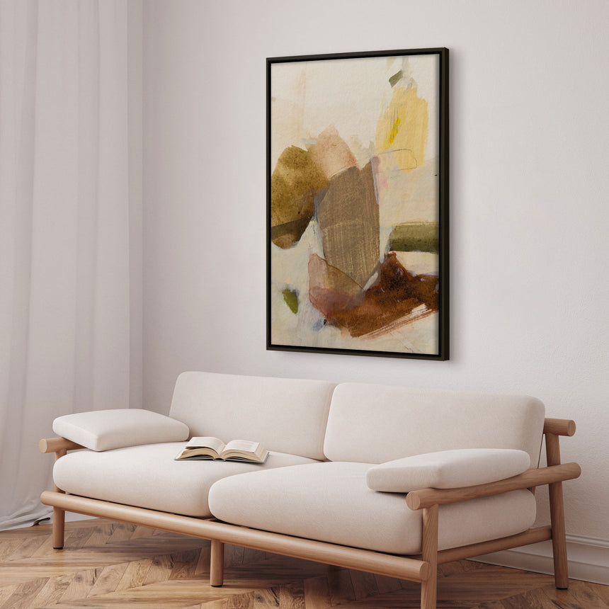 Håndlavet maleri med ramme - Earthy Layers - Arohika Verma - Mixed media