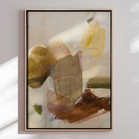 Håndlavet maleri med ramme - Earthy Layers - Arohika Verma - Mixed media