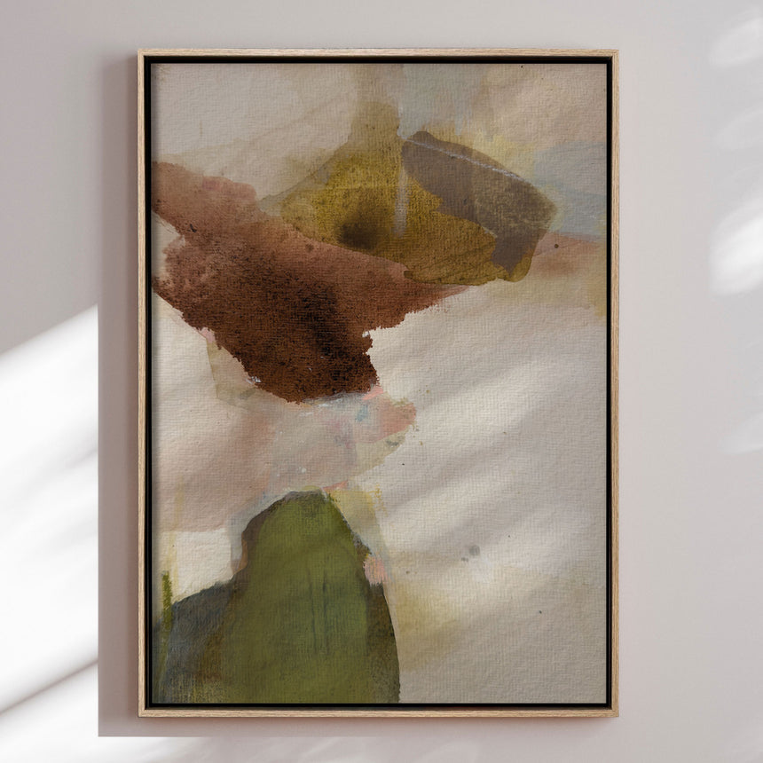 Håndlavet maleri med ramme - Earthy Layers II  - Arohika Verma - Mixed media