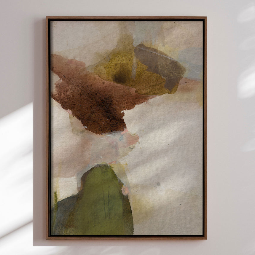 Håndlavet maleri med ramme - Earthy Layers II  - Arohika Verma - Mixed media