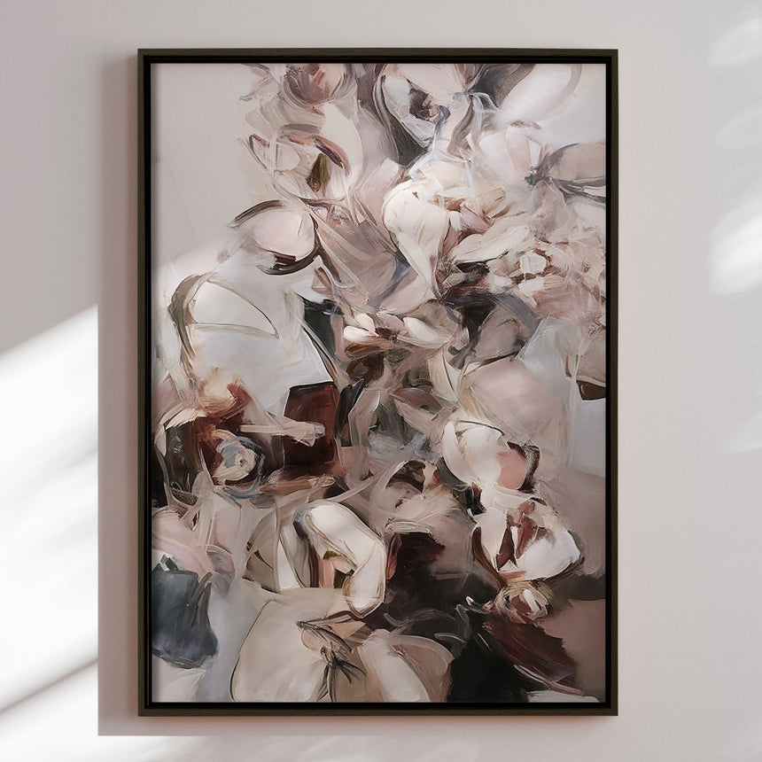 Håndlavet maleri med sort ramme - Echoes of Earth II - Mixed media