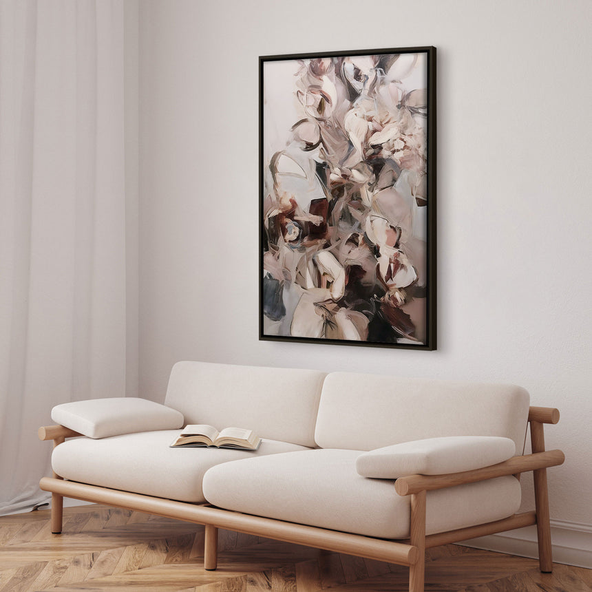 Håndlavet maleri med sort ramme - Echoes of Earth II - Mixed media