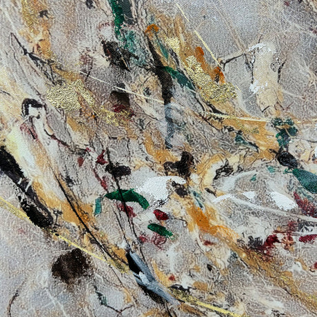 Håndlavet maleri med sort ramme - Dance of Dots - Mixed media