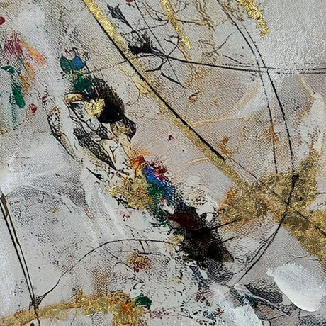 Håndlavet maleri med sort ramme - Dance of Dots II - Mixed media