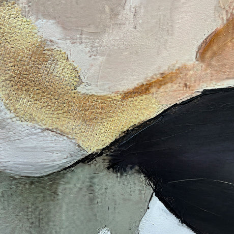 Håndlavet maleri med sort ramme - Brown Whispers - Mixed media