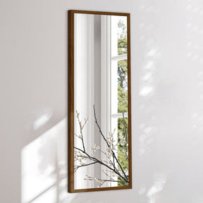 Aflangt spejl med bred røget egetræsramme - Incado