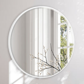 Rundt spejl med hvid ramme - Incado
