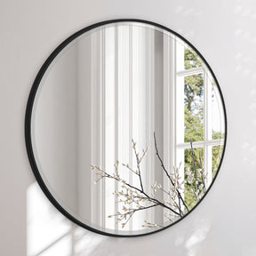 Rundt spejl med sort ramme - Incado