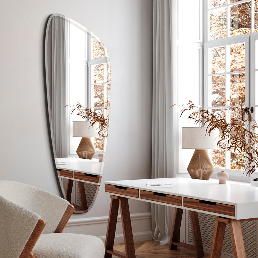Asymmetrisk spejl med facetkant