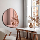 Asymmetrisk spejl med facetkant - Rosa guld
