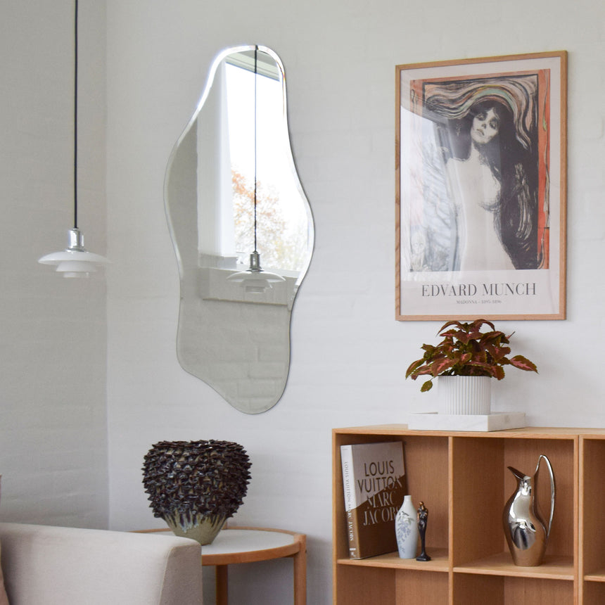 Organisk spejl med facetkant - Wave
