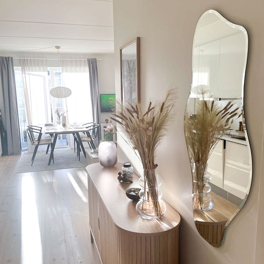 Organisk spejl med facetkant - Wave