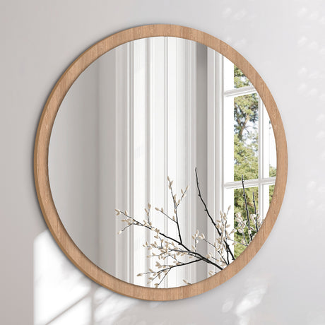 Rundt spejl med træramme - Woody Wood - Incado