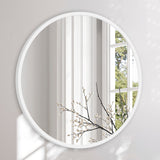 Rundt spejl med hvid betonramme - Nanna Hvid Ø60 - LIKEconcrete