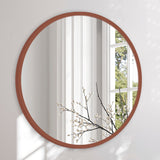 Rundt spejl med brun betonramme - Nanna Terracotta Ø60 - LIKEconcrete
