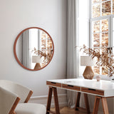 Rundt spejl med brun betonramme - Nanna Terracotta Ø60 - LIKEconcrete