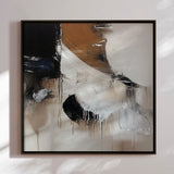 Håndlavet maleri med sort ramme - Earthen Flow - Mixed media