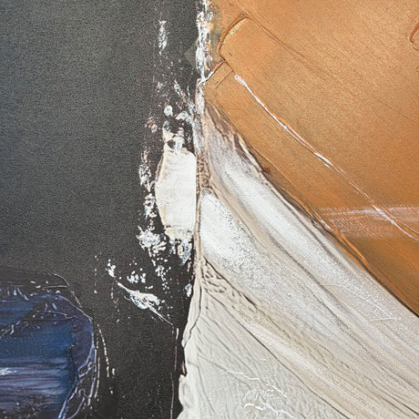 Håndlavet maleri med sort ramme - Earthen Flow - Mixed media