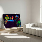 Lærredstryk - Man Speaking Birds - Susse Volander