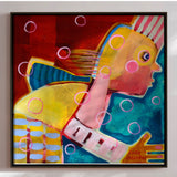 Lærredstryk - Man blowing soap - Susse Volander