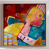 Lærredstryk - Man blowing soap - Susse Volander