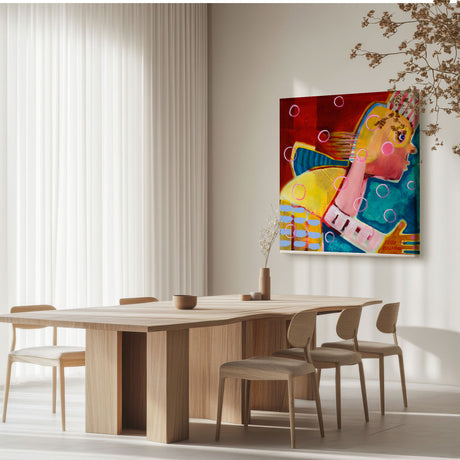 Lærredstryk - Man blowing soap - Susse Volander