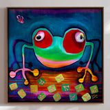 Lærredstryk - The Frog Jumps - Susse Volander