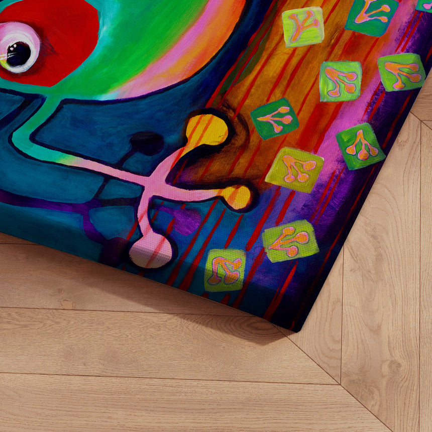 Lærredstryk - The Frog Jumps - Susse Volander