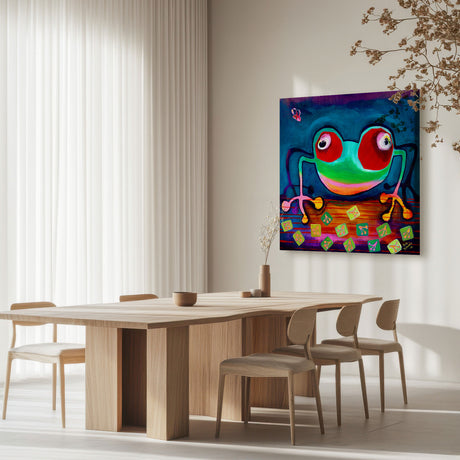 Lærredstryk - The Frog Jumps - Susse Volander