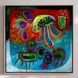 Lærredstryk - Jellyfish Party - Susse Volander