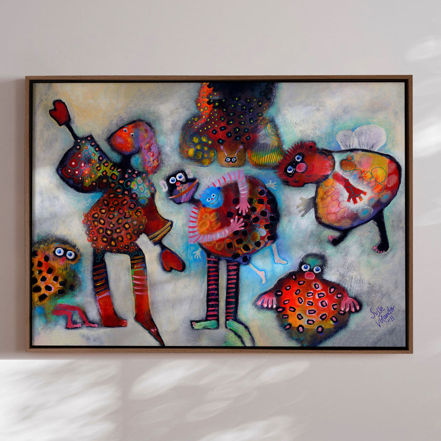 Lærredstryk - Anna Sisse with Pets - Susse Volander