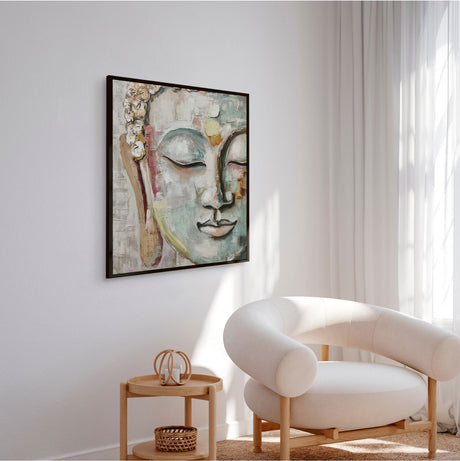 Håndlavet maleri med sort ramme - Zen Essence - Incado