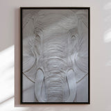 Håndlavet maleri med sort ramme - White Elephant - Mixed media