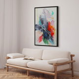 Håndlavet maleri med sort ramme - Abstract Storm IV - Mixed media