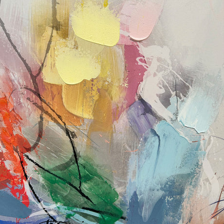 Håndlavet maleri med sort ramme - Abstract Storm V - Mixed media