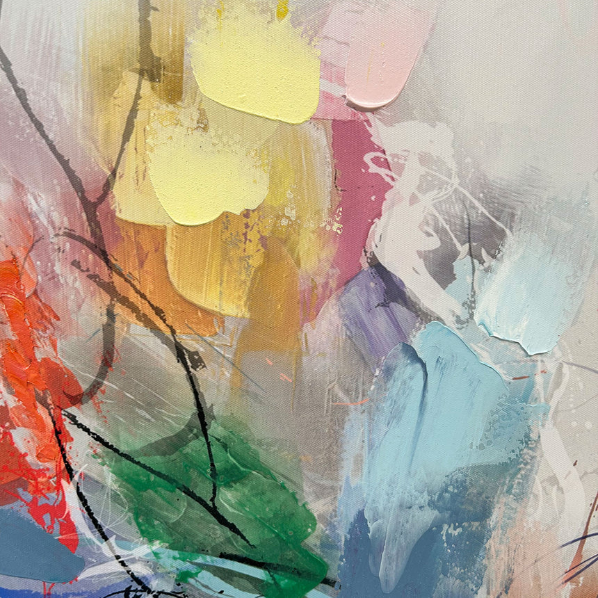 Håndlavet maleri med sort ramme - Abstract Storm V - Mixed media