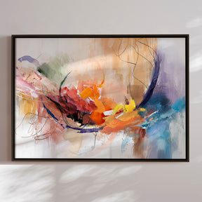 Håndlavet maleri med ramme - Abstract Storm III - Mixed media - Incado
