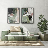 Håndlavet maleri med sort ramme - Definition of Green II - Mixed media - Incado