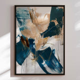 Håndlavet maleri med sort ramme - Fluid Silence - Mixed media
