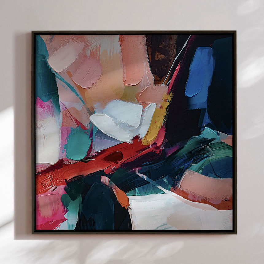 Håndlavet maleri med sort ramme - The Bold Divide - Mixed media