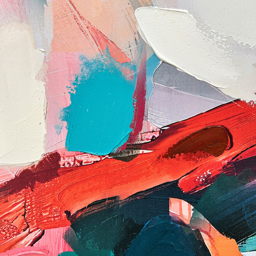 Håndlavet maleri med sort ramme - The Bold Divide - Mixed media