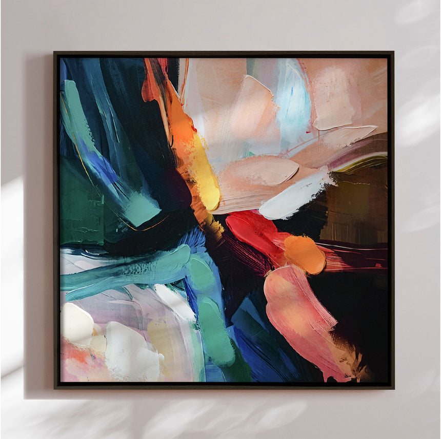 Håndlavet maleri med sort ramme - The Bold Divide II - Mixed media