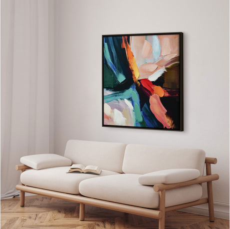 Håndlavet maleri med sort ramme - The Bold Divide II - Mixed media